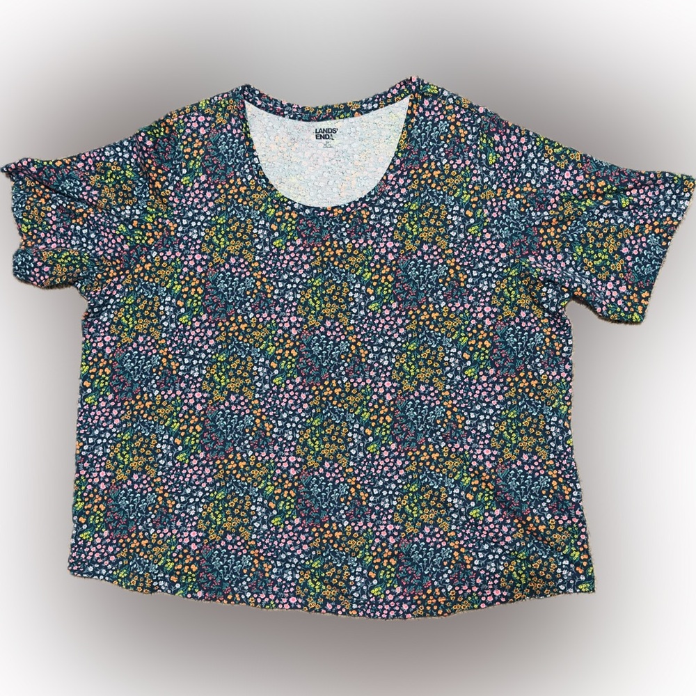 Floral Short Sleeve Shirt 
Lands’ End